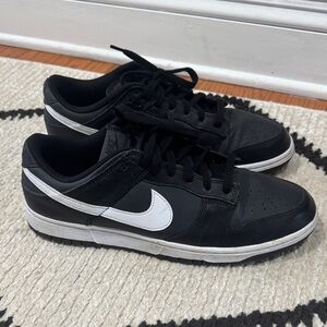 Nike Men's Dunk Low retro shoes Black and White Sneakers 12